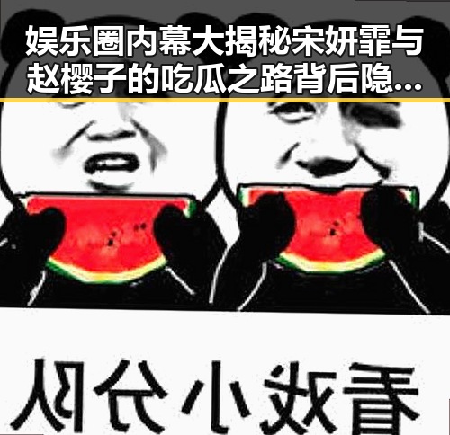 娱乐圈内幕大揭秘宋妍霏与赵樱子的吃瓜之路背后隐藏的真相